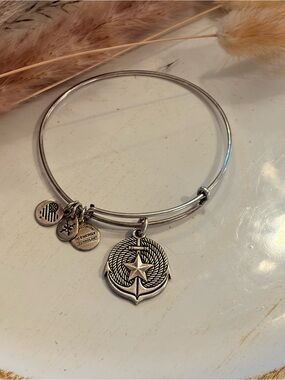 Alex & Ani - Silver Star Anchor Charm Bangle Bracelet